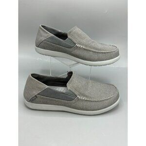 Crocs Santa Cruz 2 Luxe Canvas Loafers Gray Mens 9 Comfortable Casual Shoes